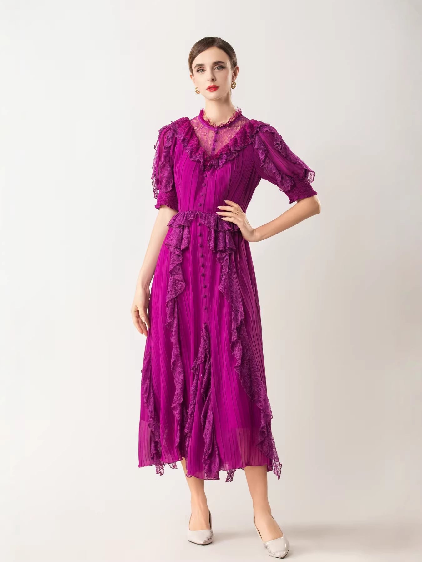 Robe Bohème avec Broderies pour Cérémonie — porté en situation | Porivana