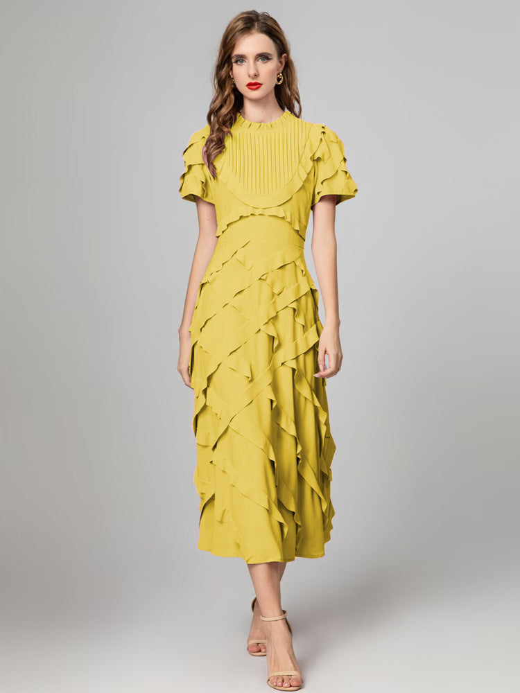 Robe Courte Drapée à Volants pour Soirée Cocktail — détail 4 | Porivana