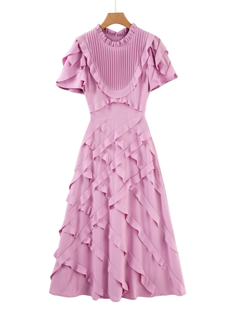Robe Courte Drapée à Volants pour Soirée Cocktail — détail 3 | Porivana