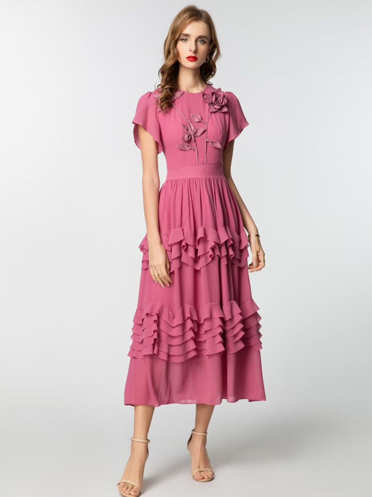 Robe Courte à Volants Romantiques pour Plage — vue principale | Porivana
