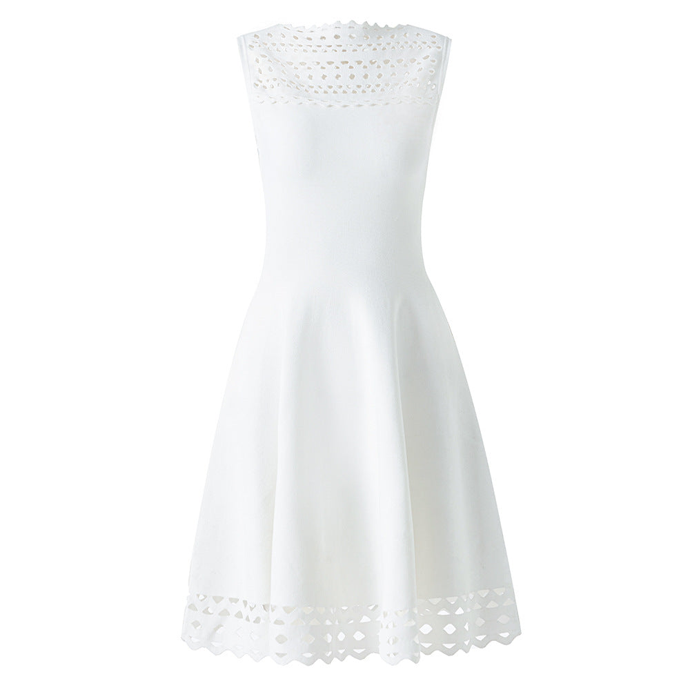 Robe Courte en Dentelle Ajourée pour Plage — détail 5 | Porivana