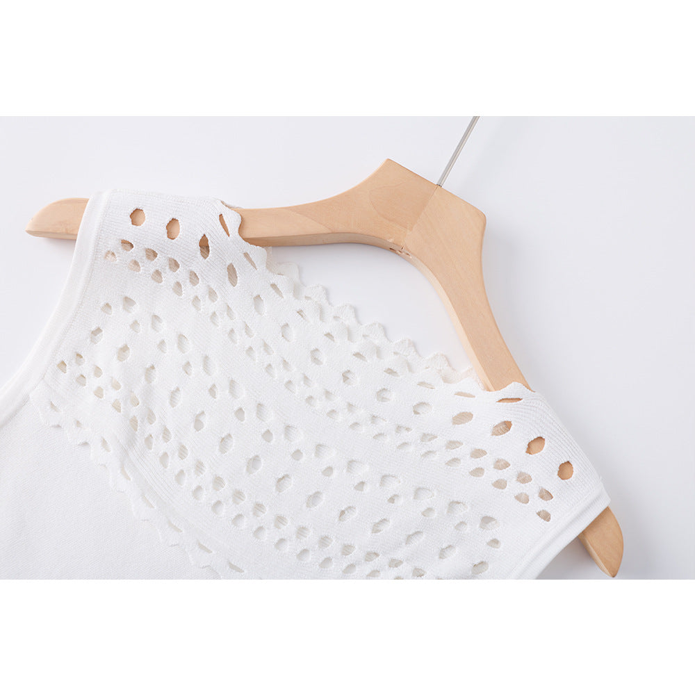 Robe Courte en Dentelle Ajourée pour Plage — détail 4 | Porivana