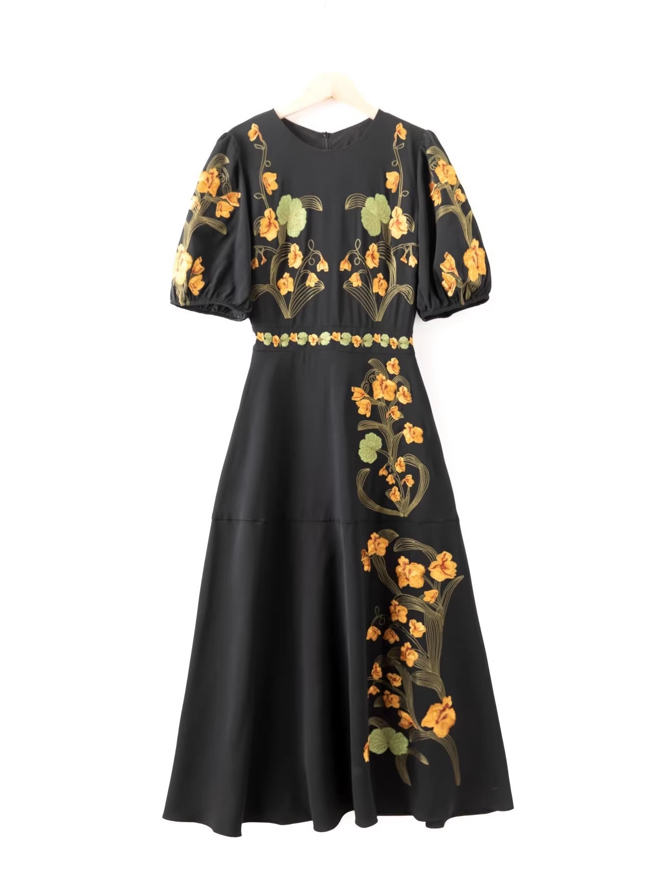 Robe d'Été Boutonnée Style Casual — noir — détail 5 | Porivana