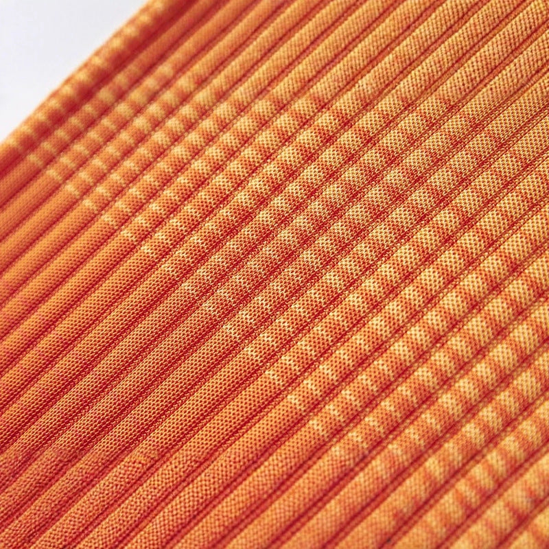 Robe Longue Fluide Dégradée Minimaliste pour Soirée — orange — détail 3 | Porivana