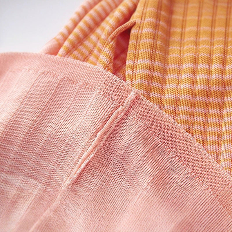 Robe Longue Fluide Dégradée Minimaliste pour Soirée — orange — détail 4 | Porivana