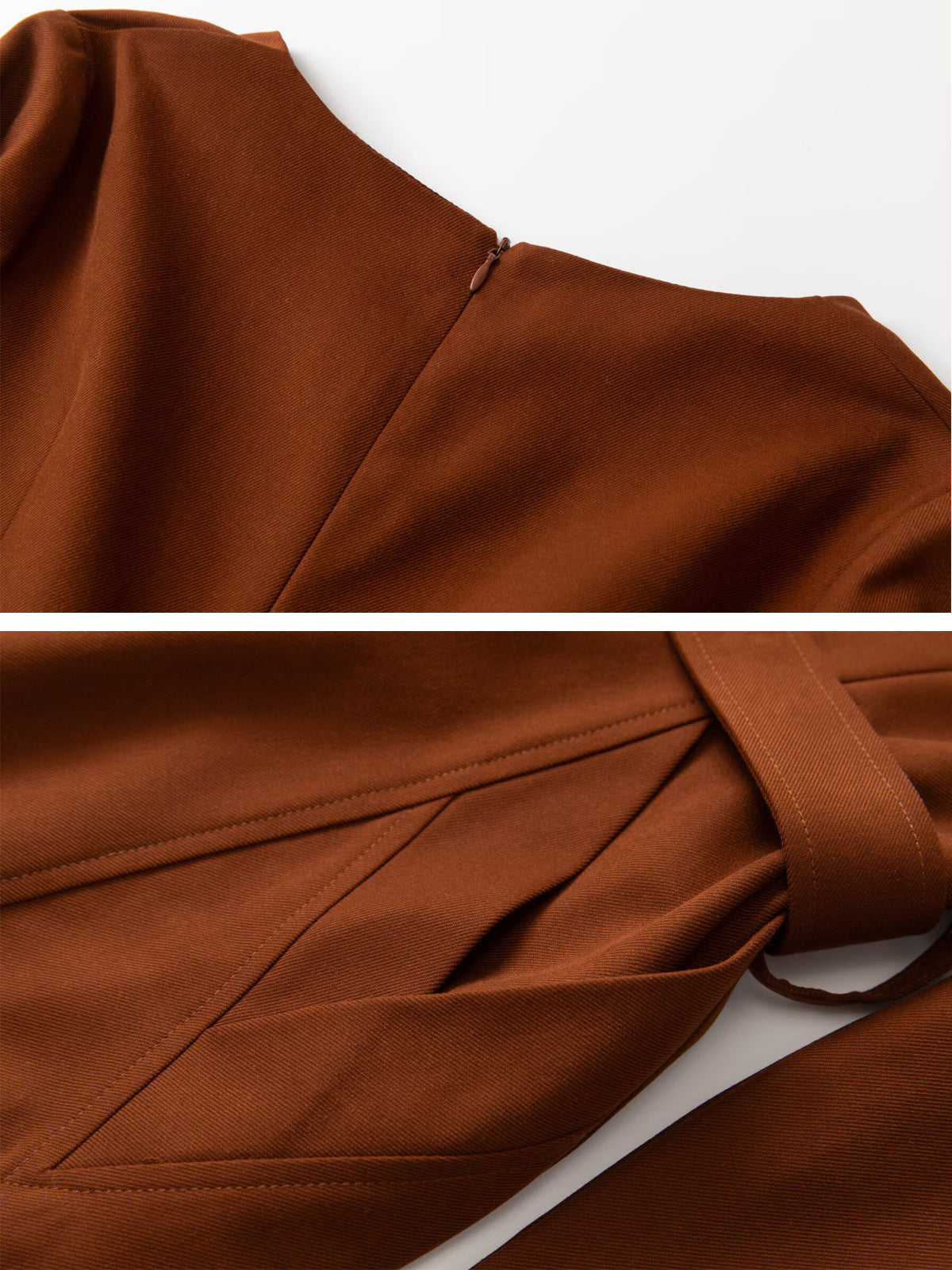 Robe Midi Ceinturée à Manches Longues pour Gala — détail 3 | Porivana