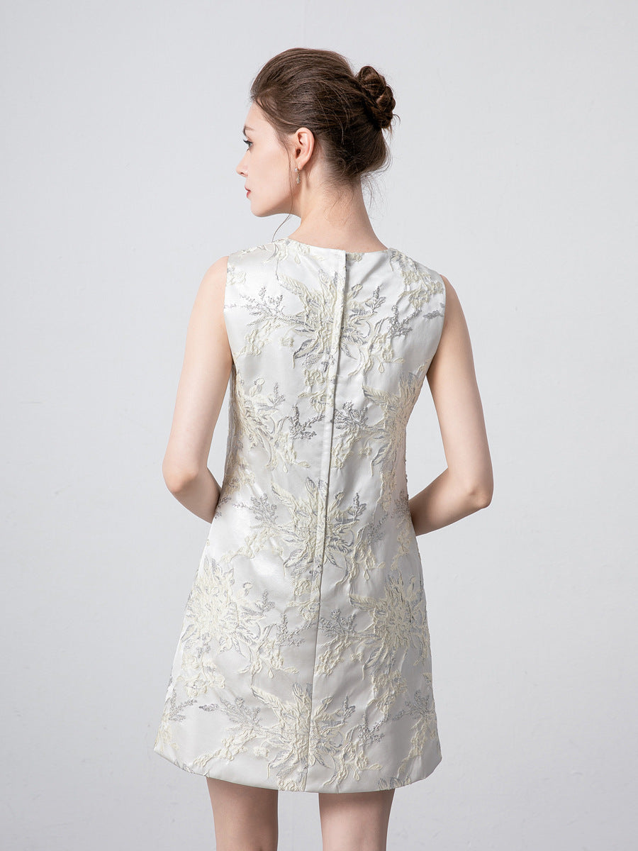 Robe d'Été Asymétrique pour Soirée Estivale — blanc — détail 2 | Porivana