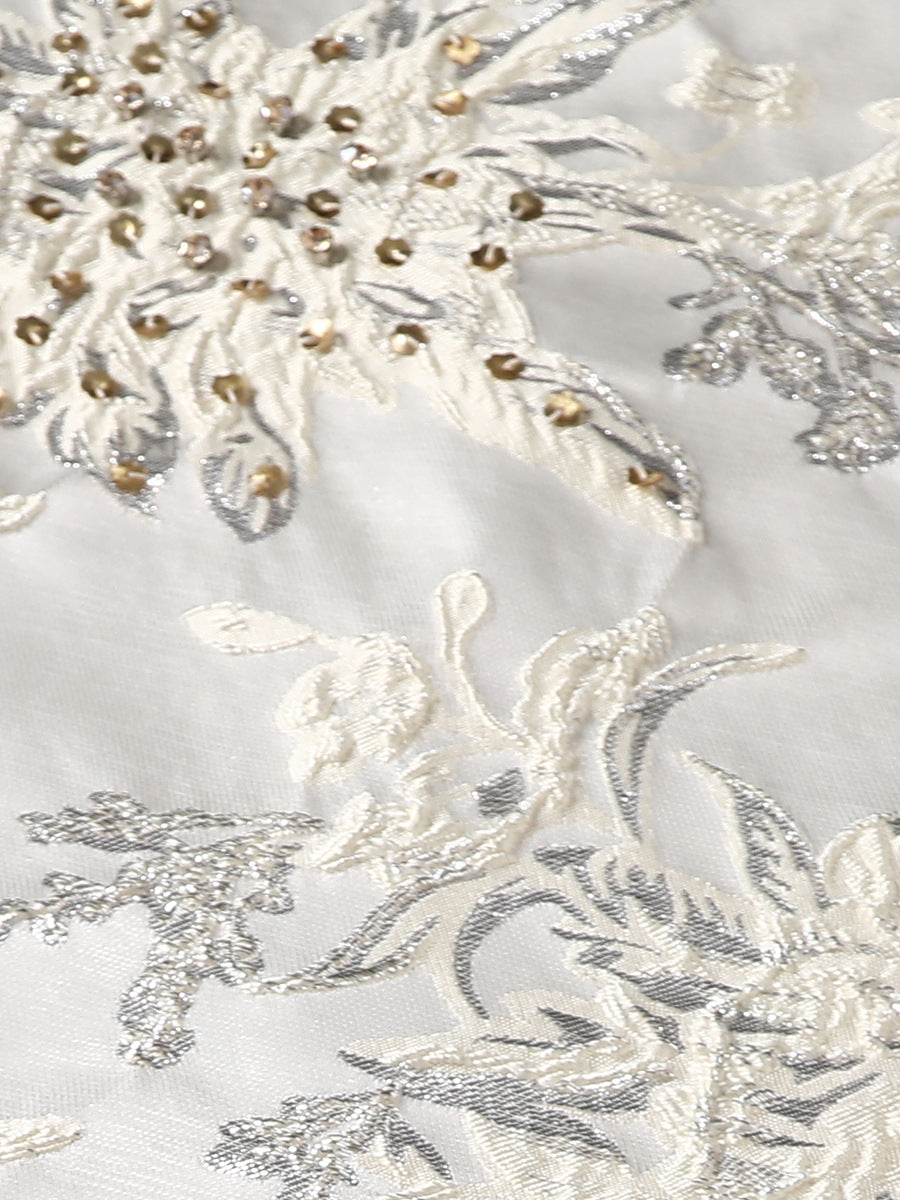 Robe d'Été Asymétrique pour Soirée Estivale — blanc — détail 3 | Porivana