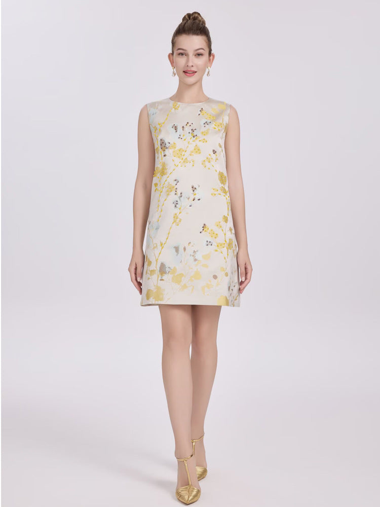 Robe d'Été Ceinturée Respirante pour Quotidien — beige — vue principale | Porivana