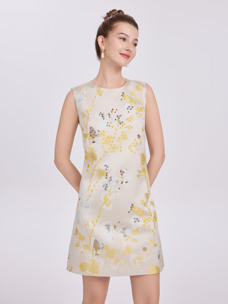 Robe d'Été Ceinturée Respirante pour Quotidien — beige — détail 2 | Porivana