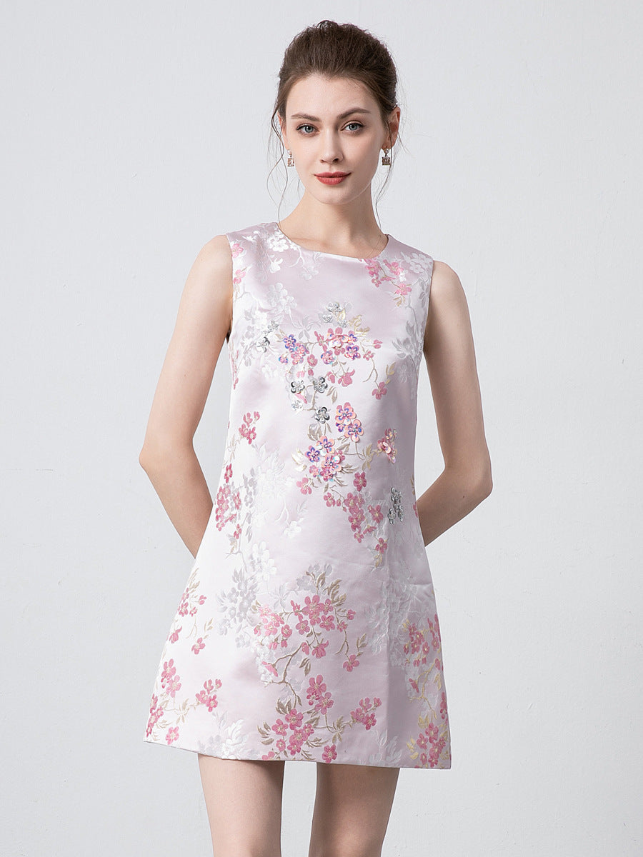 Robe d'Été Légère à Fines Bretelles pour Plage — rose poudré — vue principale | Porivana