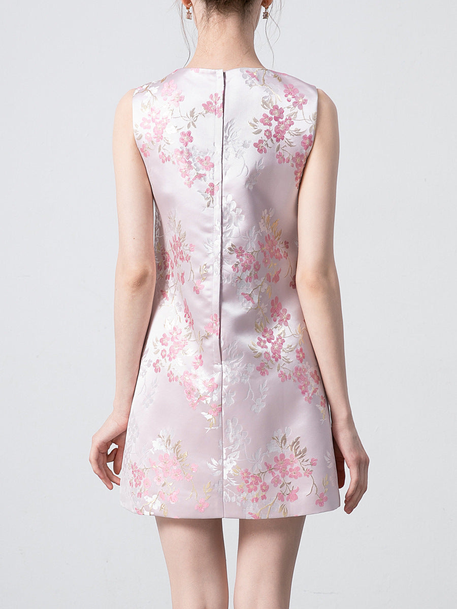 Robe d'Été Légère à Fines Bretelles pour Plage — rose poudré — détail 2 | Porivana