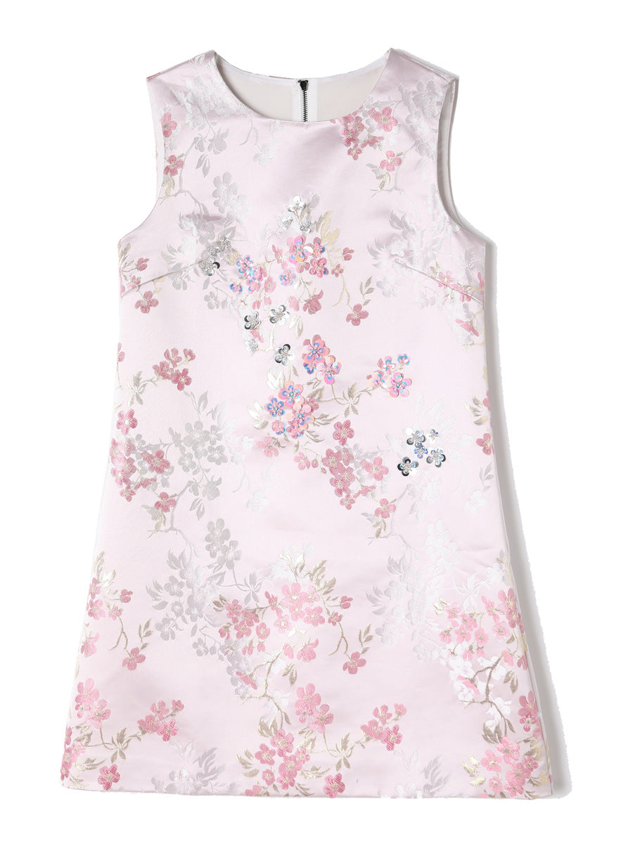 Robe d'Été Légère à Fines Bretelles pour Plage — rose poudré — porté en situation | Porivana