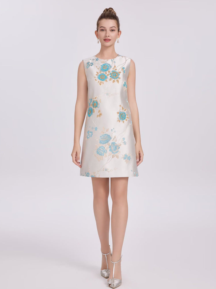 Robe d'Été Midi Fluide pour Balade — blanc — vue principale | Porivana