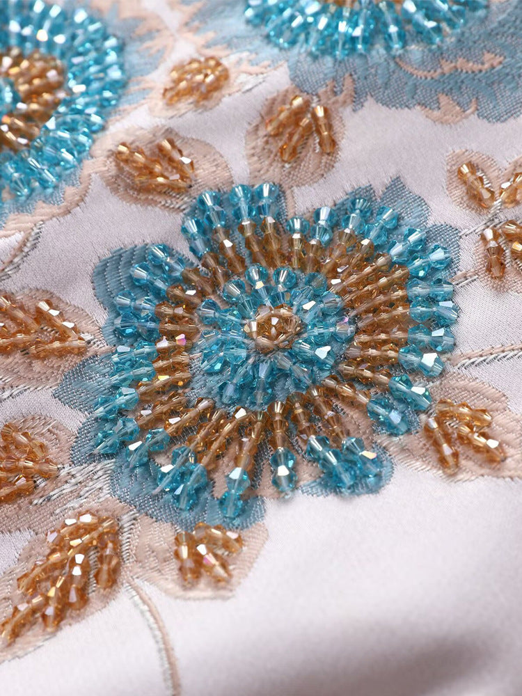 Robe d'Été Midi Fluide pour Balade — blanc — détail 3 | Porivana