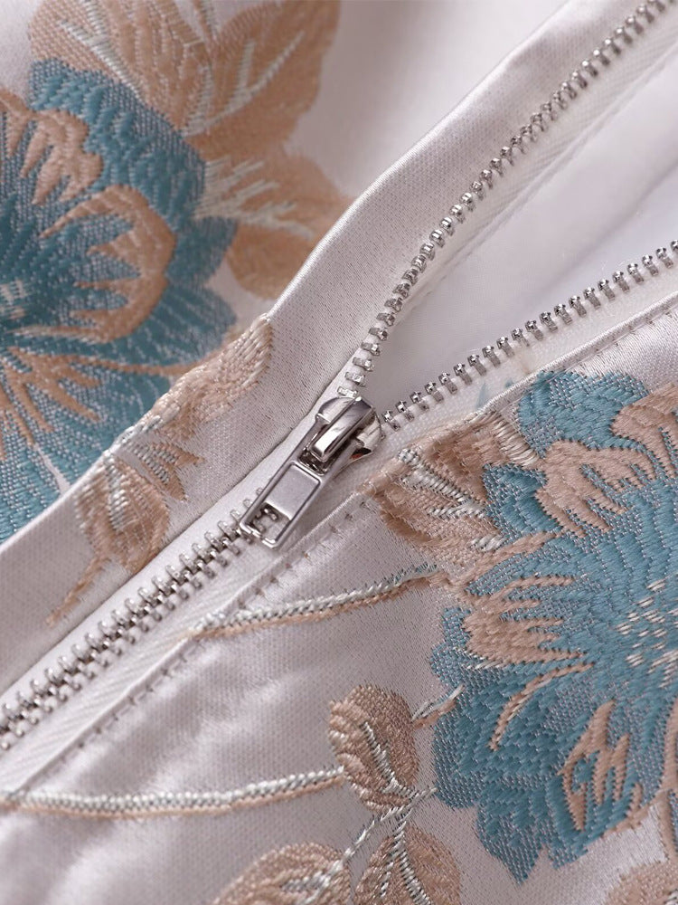 Robe d'Été Midi Fluide pour Balade — blanc — détail 4 | Porivana