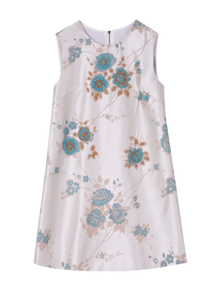 Robe d'Été Midi Fluide pour Balade — blanc — porté en situation | Porivana