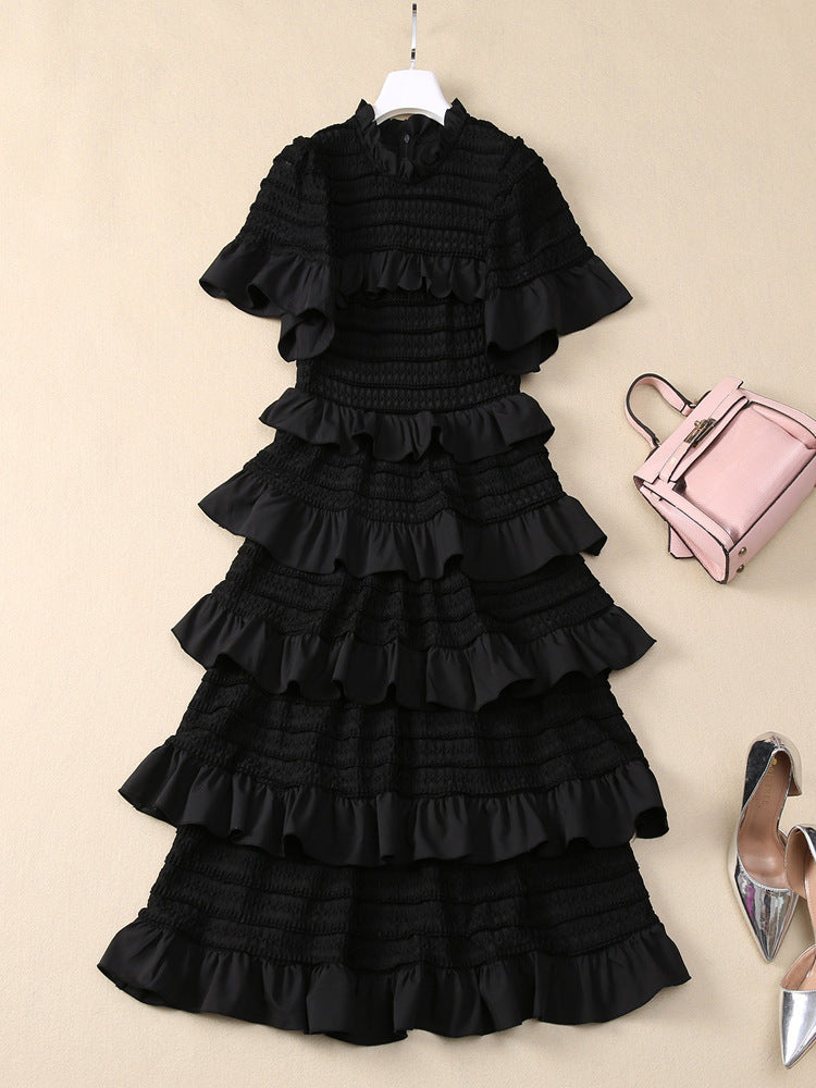Robe en Maille Côtelée à Volants Romantiques pour Automne — détail 4 | Porivana